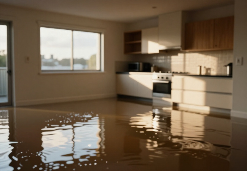 Flooded basement in La Perouse before water extraction